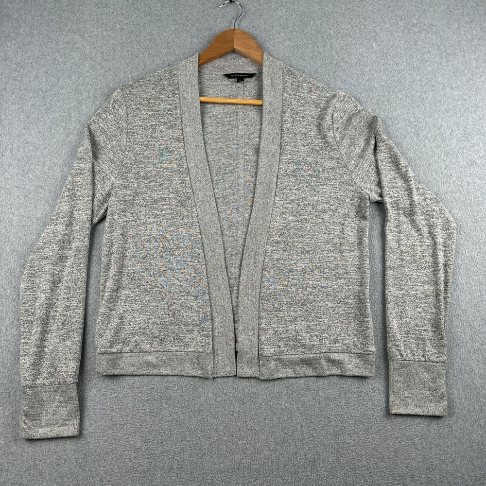 Banana Republic Cardigan Womens Medium Gray Open Front Button Back Heather